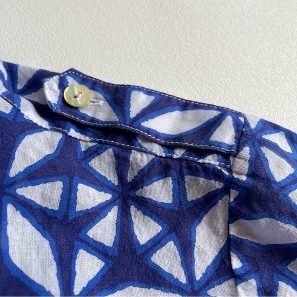 Chicos Blue White Shibori Print Button Up Size 1 Small - Picture 13 of 15